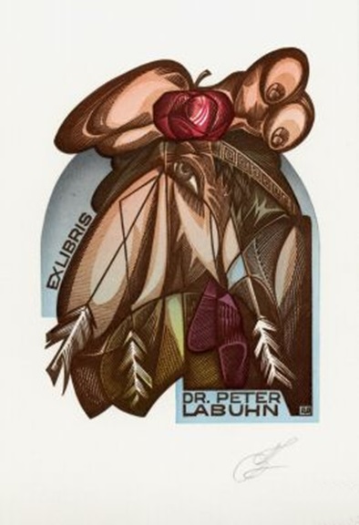 Exlibris creado por Ruslan Agirba para el Dr. Peter Labuhn